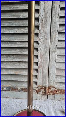 Ancienne Grande Lampe Mazda Opaline Blanche Pied Fer Art Deco