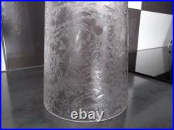 Ancienne Grande Tulipe De Lampe Ou Lustre Art Déco Verre Gravé A L'acide