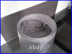 Ancienne Grande Tulipe De Lampe Ou Lustre Art Déco Verre Gravé A L'acide