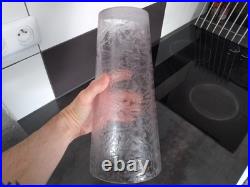 Ancienne Grande Tulipe De Lampe Ou Lustre Art Déco Verre Gravé A L'acide