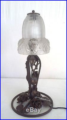 Ancienne Lampe ART-DECO 1930 Fer Forgé