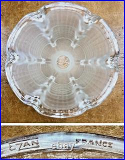Ancienne Lampe Art Deco 1930 Fer Forge Feuilles Vasque Coquillages Signee Ezan