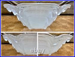 Ancienne Lampe Art Deco 1930 Fer Forge Feuilles Vasque Coquillages Signee Ezan