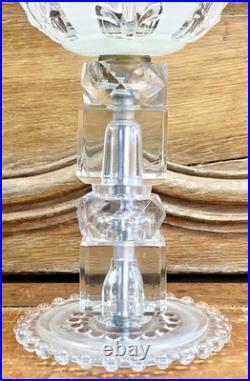 Ancienne Lampe Art Deco 1930 Moderniste Jacques Adnet Cubes De Verre Vasque Ezan
