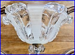 Ancienne Lampe Art Deco 1930 Moderniste Jacques Adnet Cubes De Verre Vasque Ezan