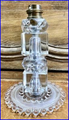 Ancienne Lampe Art Deco 1930 Moderniste Jacques Adnet Cubes De Verre Vasque Ezan