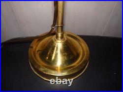 Ancienne Lampe Bureau Salon Bronze/laiton Art Nouveau/deco Tulipe Pate De Verre