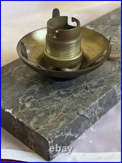 Ancienne Lampe Chérubin avec 2 chèvres Art Déco Régule sur base en marbre
