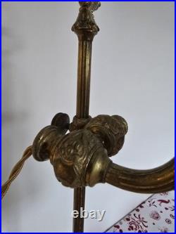Ancienne Lampe De Bureau En Bronze Signé Delatte Nancy