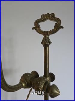 Ancienne Lampe De Bureau En Bronze Signé Delatte Nancy