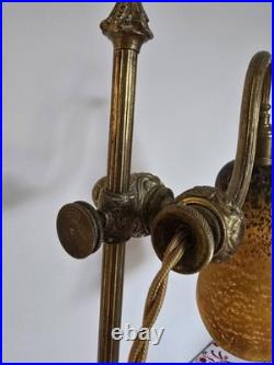 Ancienne Lampe De Bureau En Bronze Signé Delatte Nancy