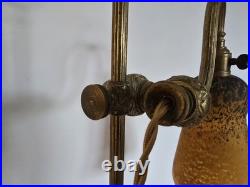 Ancienne Lampe De Bureau En Bronze Signé Delatte Nancy