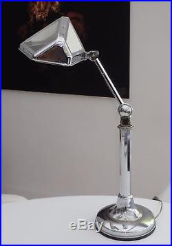 Ancienne Lampe De Bureau Reglable En Chrome 1930 Art Deco Modele Pirouett