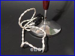 Ancienne Lampe De Table Bureau Art Déco Ministère Abat-Jour En Verre Vert Opalin