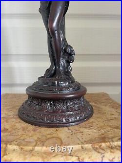 Ancienne Lampe Statuette Statue Art Déco Tulipe 63cm