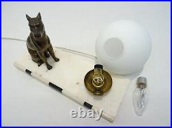 Ancienne Lampe Veilleuse De Chevet Animaliere Art Deco Chien Old Lamp Alte Lampe