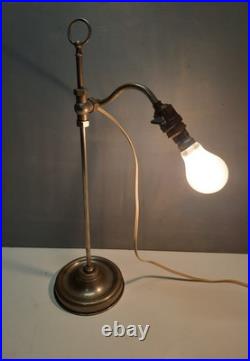 Ancienne Lampe d'atelier ou de bureau réglable début XXe Siècle Art déco