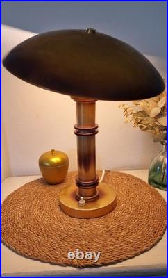 Ancienne Lampe de Bureau Art Déco Type Paquebot 1930 Laiton Électricité Révisée