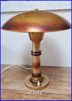 Ancienne Lampe de Bureau Art Déco Type Paquebot 1930 Laiton Électricité Révisée