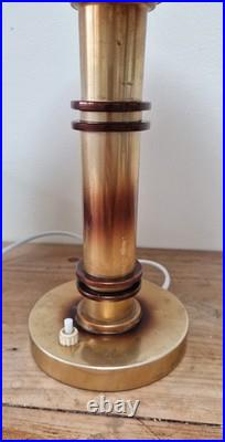 Ancienne Lampe de Bureau Art Déco Type Paquebot 1930 Laiton Électricité Révisée