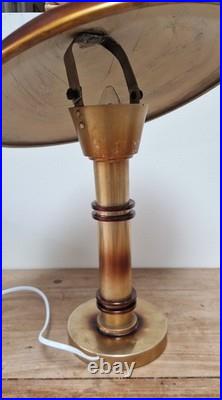 Ancienne Lampe de Bureau Art Déco Type Paquebot 1930 Laiton Électricité Révisée