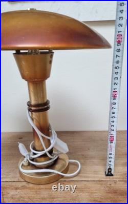 Ancienne Lampe de Bureau Art Déco Type Paquebot 1930 Laiton Électricité Révisée