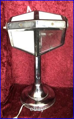 Ancienne Lampe de Bureau Pirouett Chromée, Art déco