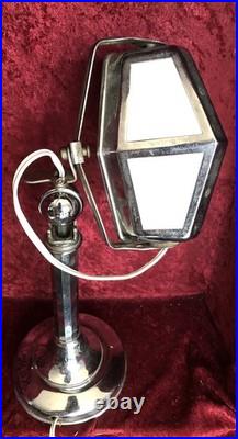 Ancienne Lampe de Bureau Pirouett Chromée, Art déco