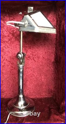 Ancienne Lampe de Bureau Pirouett Chromée, Art déco