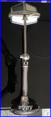 Ancienne Lampe de Bureau Pirouett Chromée, Art déco