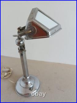Ancienne Lampe de Bureau Pirouett Chromée, Art déco Fourmi