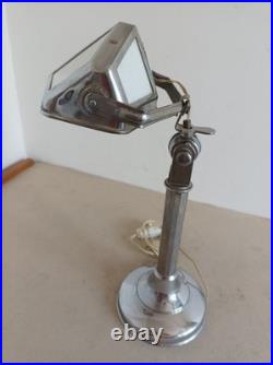 Ancienne Lampe de Bureau Pirouett Chromée, Art déco Fourmi