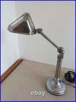 Ancienne Lampe de Bureau Pirouett Chromée, Art déco Fourmi