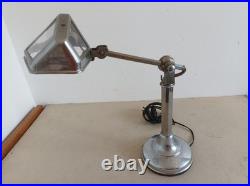 Ancienne Lampe de Bureau Pirouett Chromée, Art déco Fourmi
