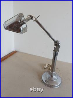 Ancienne Lampe de Bureau Pirouett Chromée, Art déco Fourmi