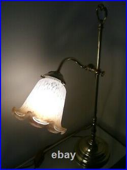 Ancienne Lampe de table portative articulée en bronze & laiton Art Déco TBE