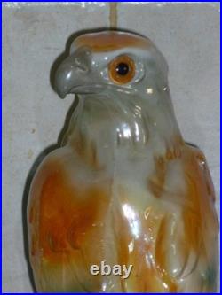 Ancienne Veilleuse En Porcelaine Aigle Rapace Lampe Art Deco