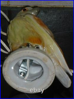Ancienne Veilleuse En Porcelaine Aigle Rapace Lampe Art Deco