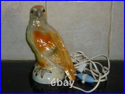 Ancienne Veilleuse En Porcelaine Aigle Rapace Lampe Art Deco