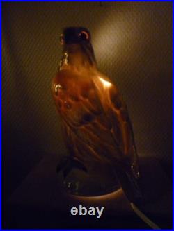 Ancienne Veilleuse En Porcelaine Aigle Rapace Lampe Art Deco
