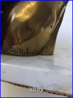 Ancienne Veilleuse Lampe Art Déco S. MILAN Marbre / Vintage Art Deco Lamp