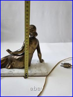 Ancienne Veilleuse Lampe Art Déco S. MILAN Marbre / Vintage Art Deco Lamp