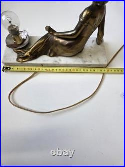 Ancienne Veilleuse Lampe Art Déco S. MILAN Marbre / Vintage Art Deco Lamp