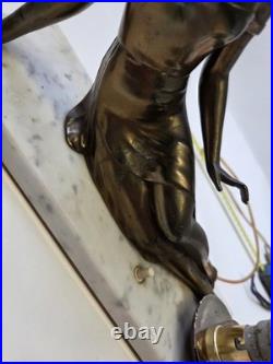Ancienne Veilleuse Lampe Art Déco S. MILAN Marbre / Vintage Art Deco Lamp
