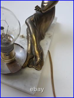 Ancienne Veilleuse Lampe Art Déco S. MILAN Marbre / Vintage Art Deco Lamp