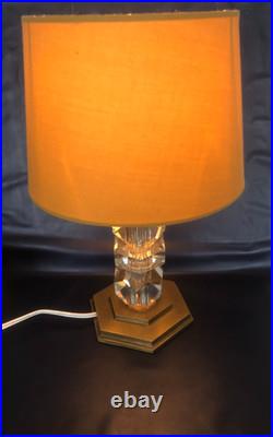 Ancienne et superbe lampe en laiton doré & verre MORAND PARIS dlg ADNET