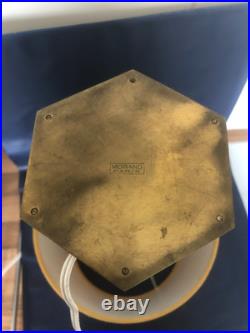 Ancienne et superbe lampe en laiton doré & verre MORAND PARIS dlg ADNET