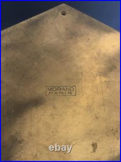 Ancienne et superbe lampe en laiton doré & verre MORAND PARIS dlg ADNET