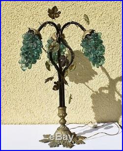 Ancienne lampe Style ART DECO 3 grappes de raisins MURANO a restauré