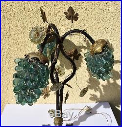 Ancienne lampe Style ART DECO 3 grappes de raisins MURANO a restauré